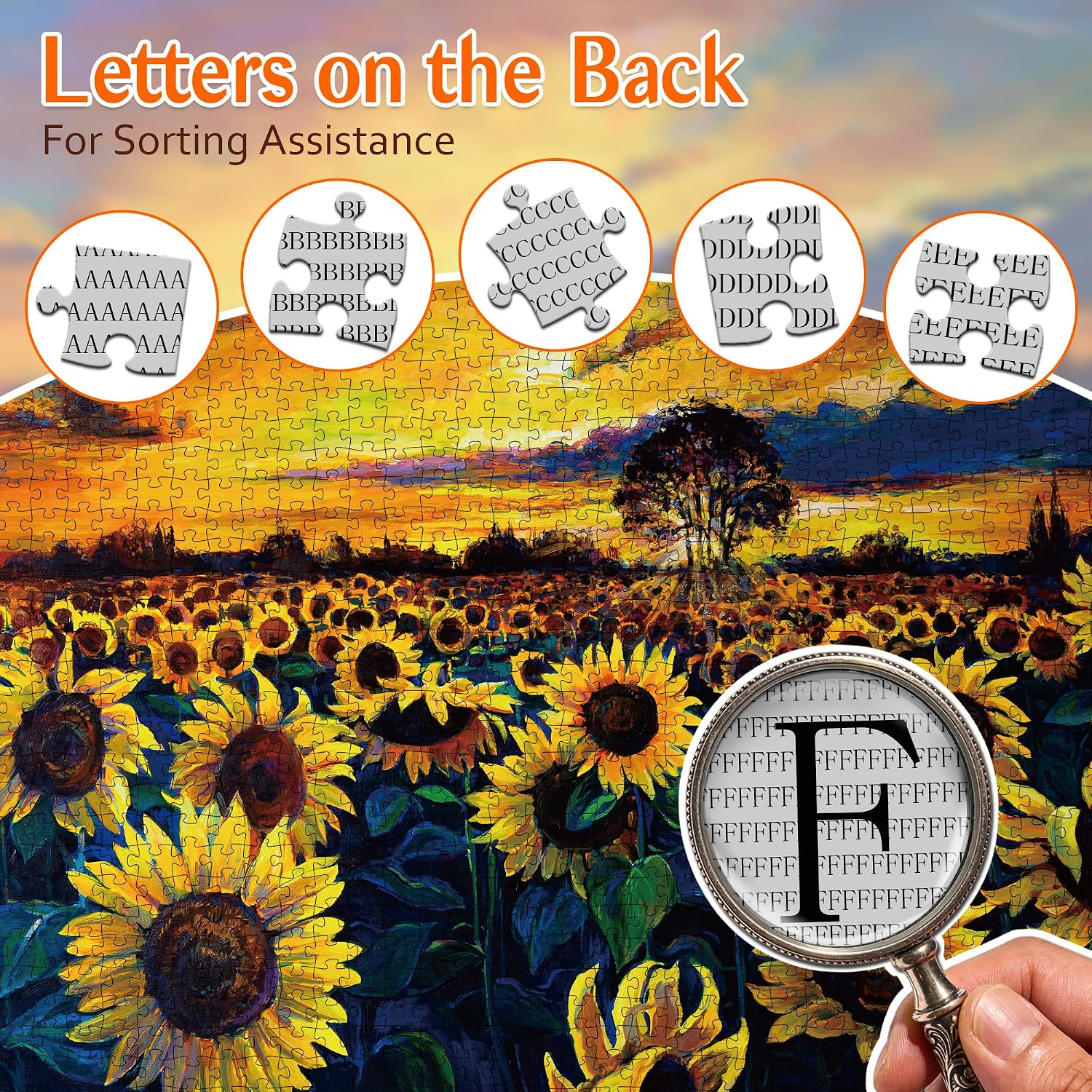 2000 Piece Jigsaw Puzzle for Adults, Hard Difficult Challenging Large Puzzle, Gift for Adult Puzzle Lovers Oil Painting Style Sunflower(38.5 x 26.5 Inches)
