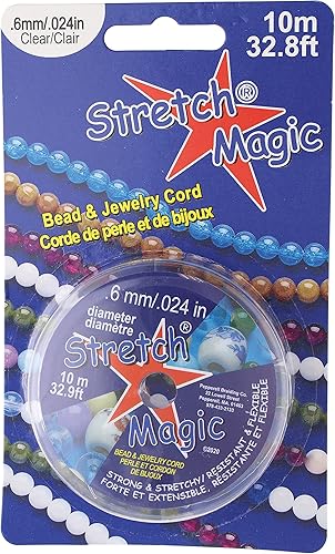 Miniatura 4 de Cuenta mágica elástica y cordón para joyería, fuerte y elástico, fácil de anudar, color transparente, 0.024 in de diámetro, carrete de 32.8 pies,