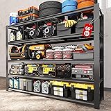 FLEXIMOUNTS 60' W Garage Shelving, 5 Tier Storage Shelves Load 1500LBS, Adjustable Garage Shelving Heavy Duty, Metal Shelves Unit for Basement, Warehouse, 60' W x 72' H x 24' D, Black 1 Black, 60' W x 24' D x 72' H, wire