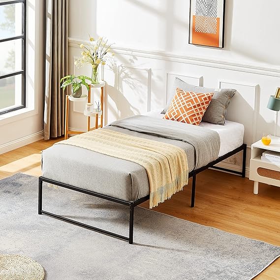 Amazon.com: VECELO Platform Bed Frame/No Box Spring Needed/Mattress ...