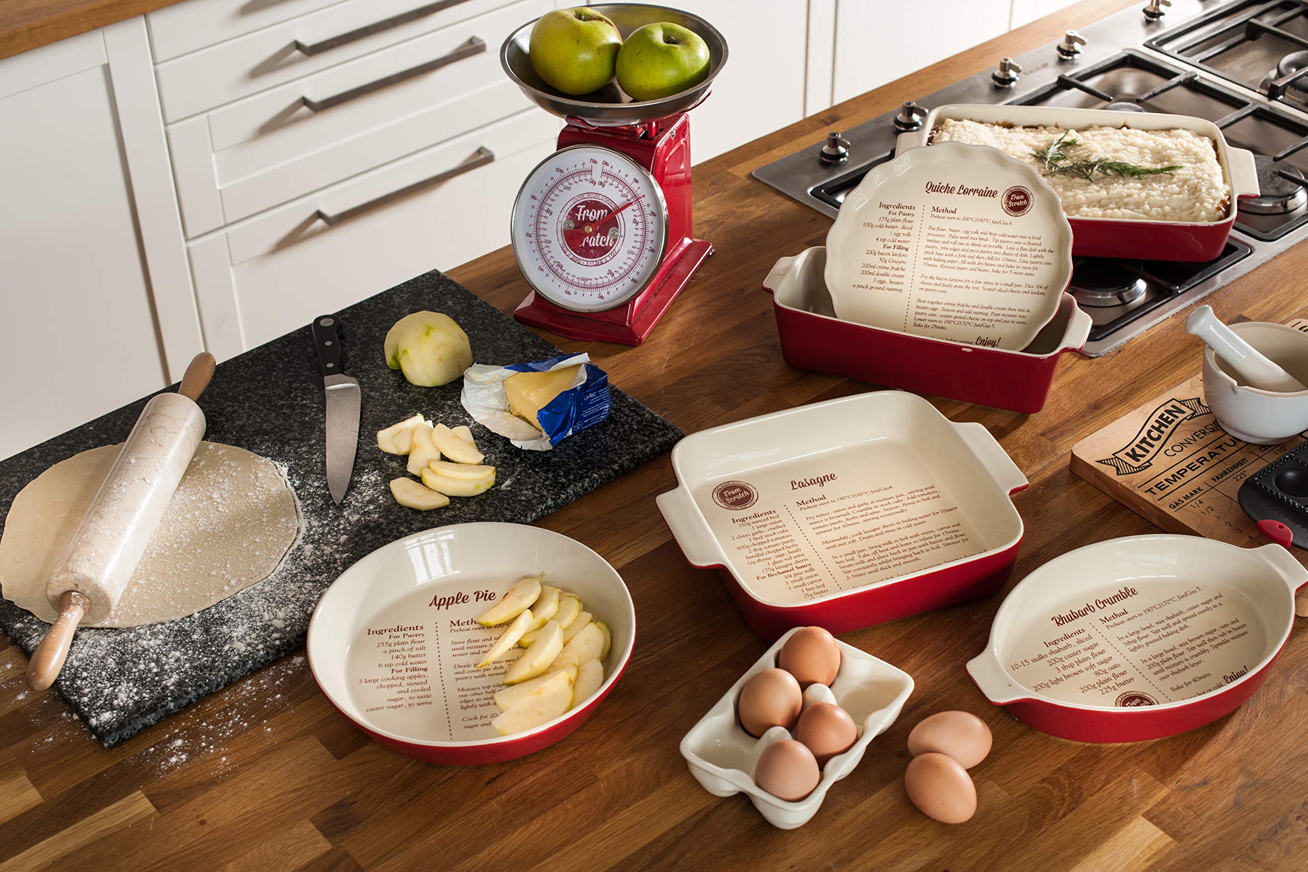 Premier Housewares Rouleau à pâtisserie avec manche en bois et support Marbre blanc 46 cm