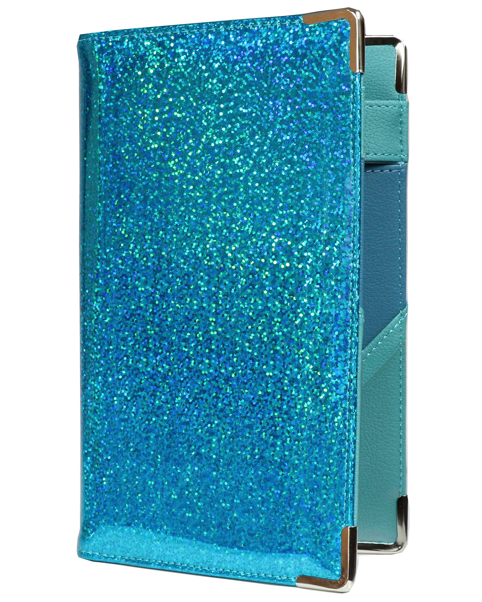 Tekola of Course Holographic Glitter Server Book for Waitress and Waiter Zipper Pocket 8x5 Organizer Wallet | 10 Money Pockets | Original 2 Tone Interior | Cute Fits Aprons (Mermaid's Dream)