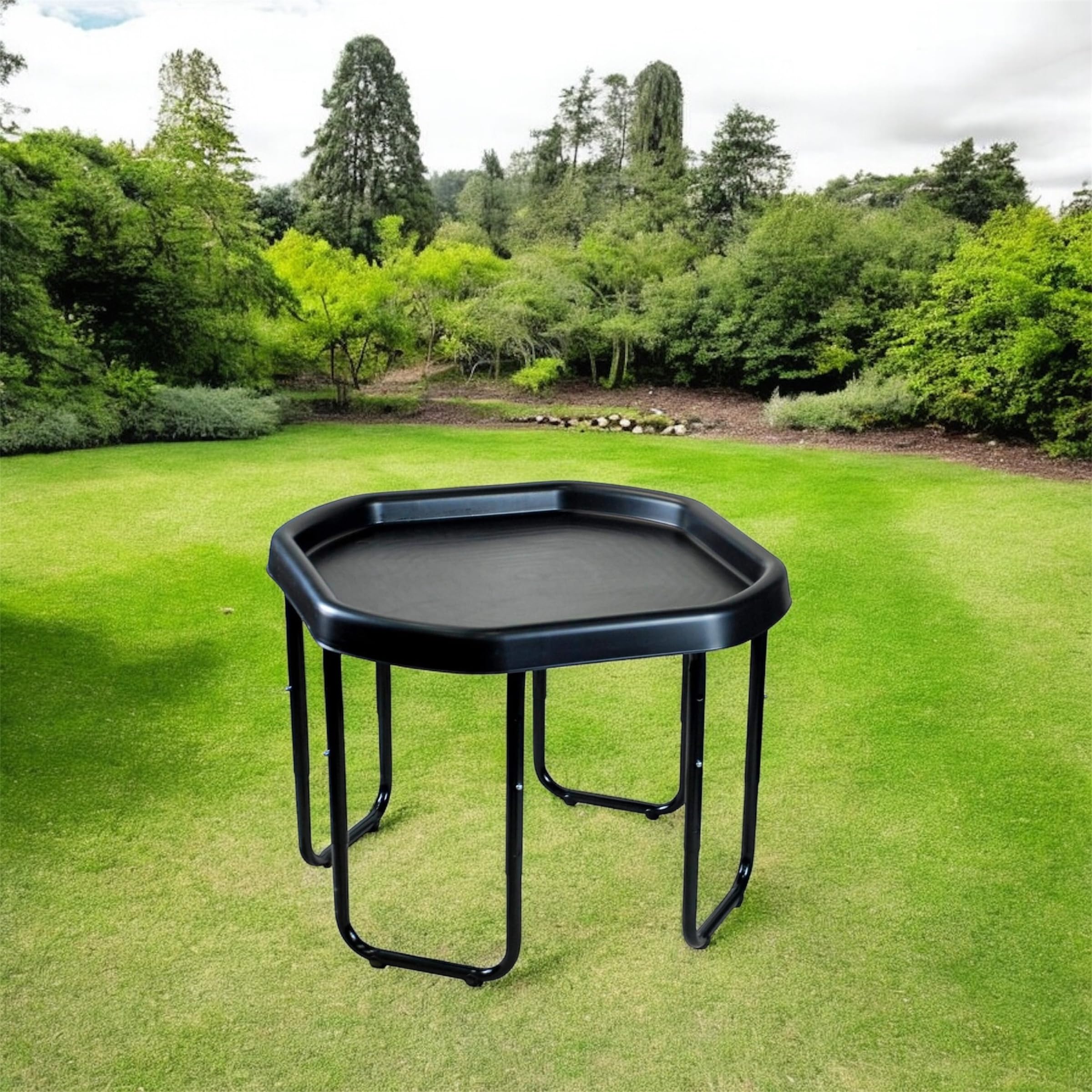 Novostyl Black Mixing Tuff Play Spot Tray 70cm Diameter & Height Adjustable Stand - For Fun Tuff & Messy Sand, Water Spot & Glitter Play.