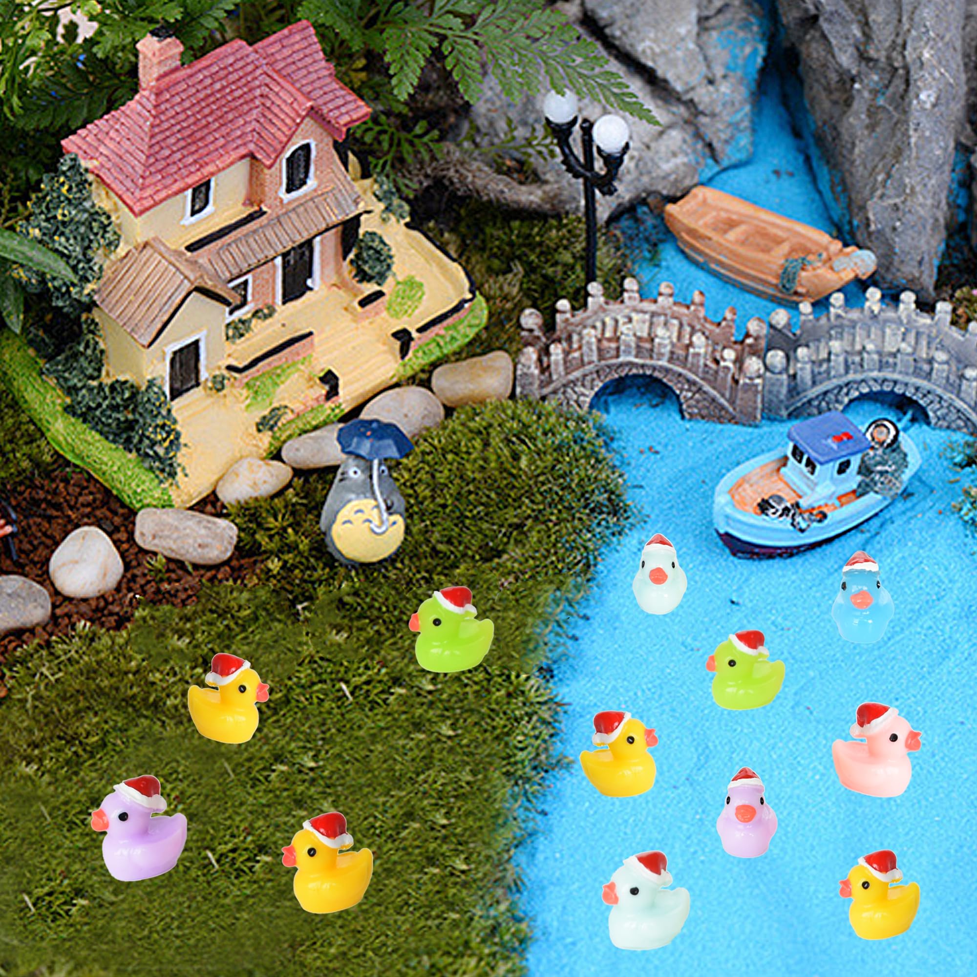 Generic Lot de 50 canards miniatures en résine pour décoration de jardin, décoration de maison, bureau