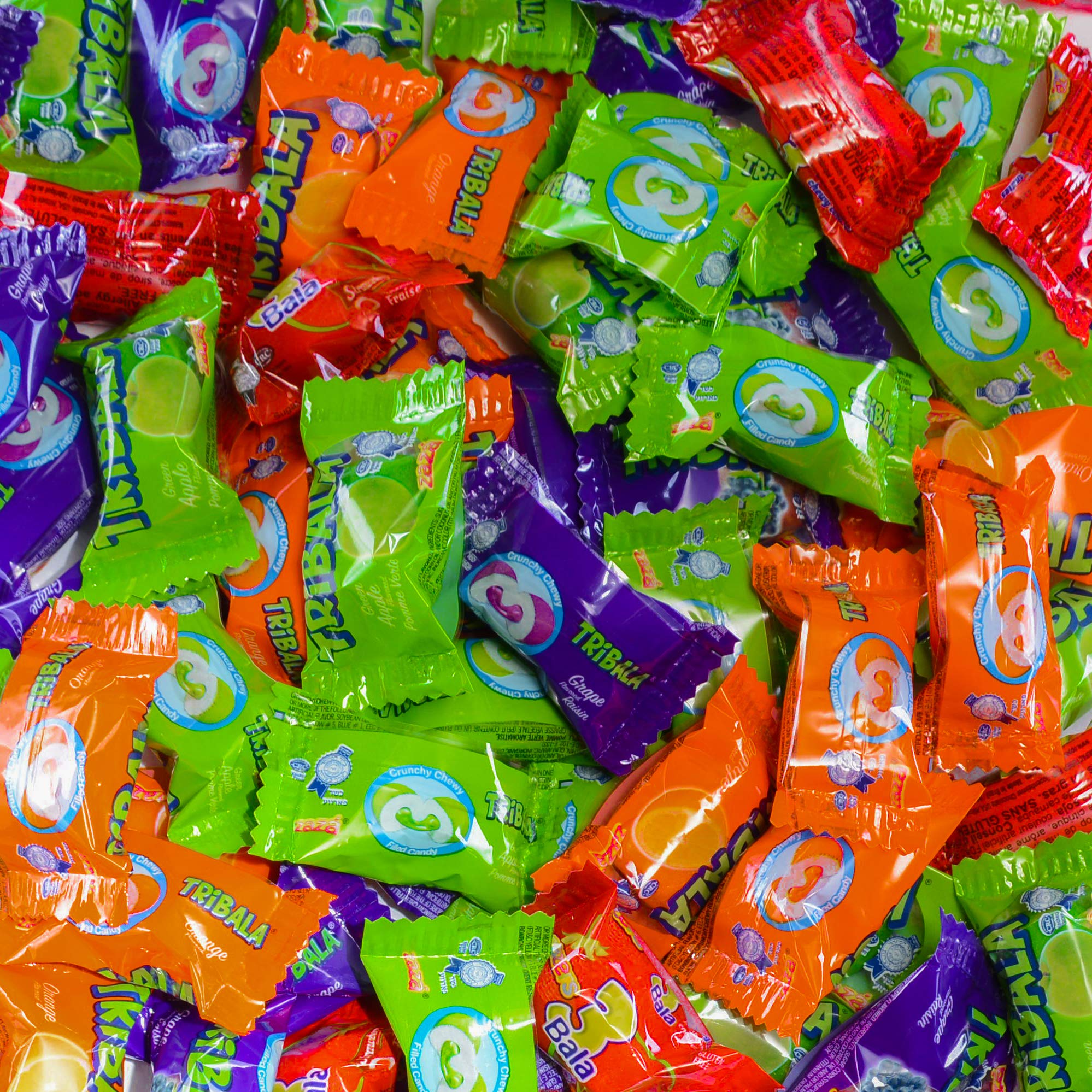 Chewy Candy Variety Bag Fruit Assorted Flavored Candy Grape Orange Green Apple and Strawberry Candy Individually Wrapped Gluten Free Candy Bulk Bag for Home Office Party (26.4 Ounces)