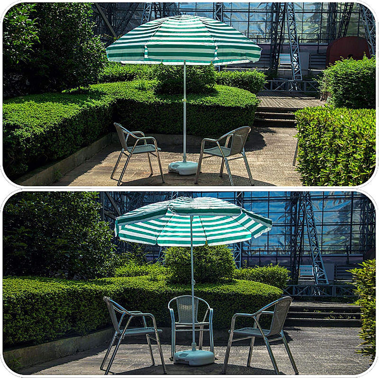 XJBTBA Parasol ogrodowy Parasol Parasol Mały parasol plażowy w paski (2 m / 6,5 stopy) z kotwicą piaskową, przenośny wodoodporny parasol ogrodowy na zewnątrz Patio, okrągły parasol przeciwsłoneczny na