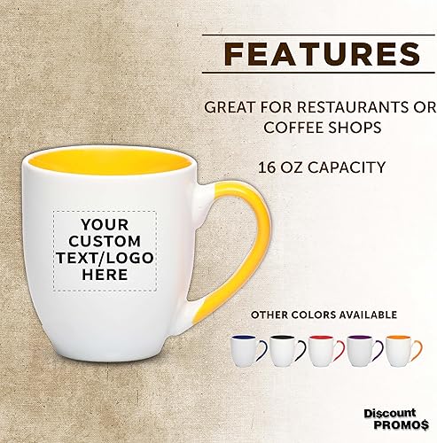 Miniatura 2 de Juego de 1050100 tazas de café grandes personalizadas estilo bistró, 16 onzas, paquete personalizado a granel, perfecto para café, té, expreso,