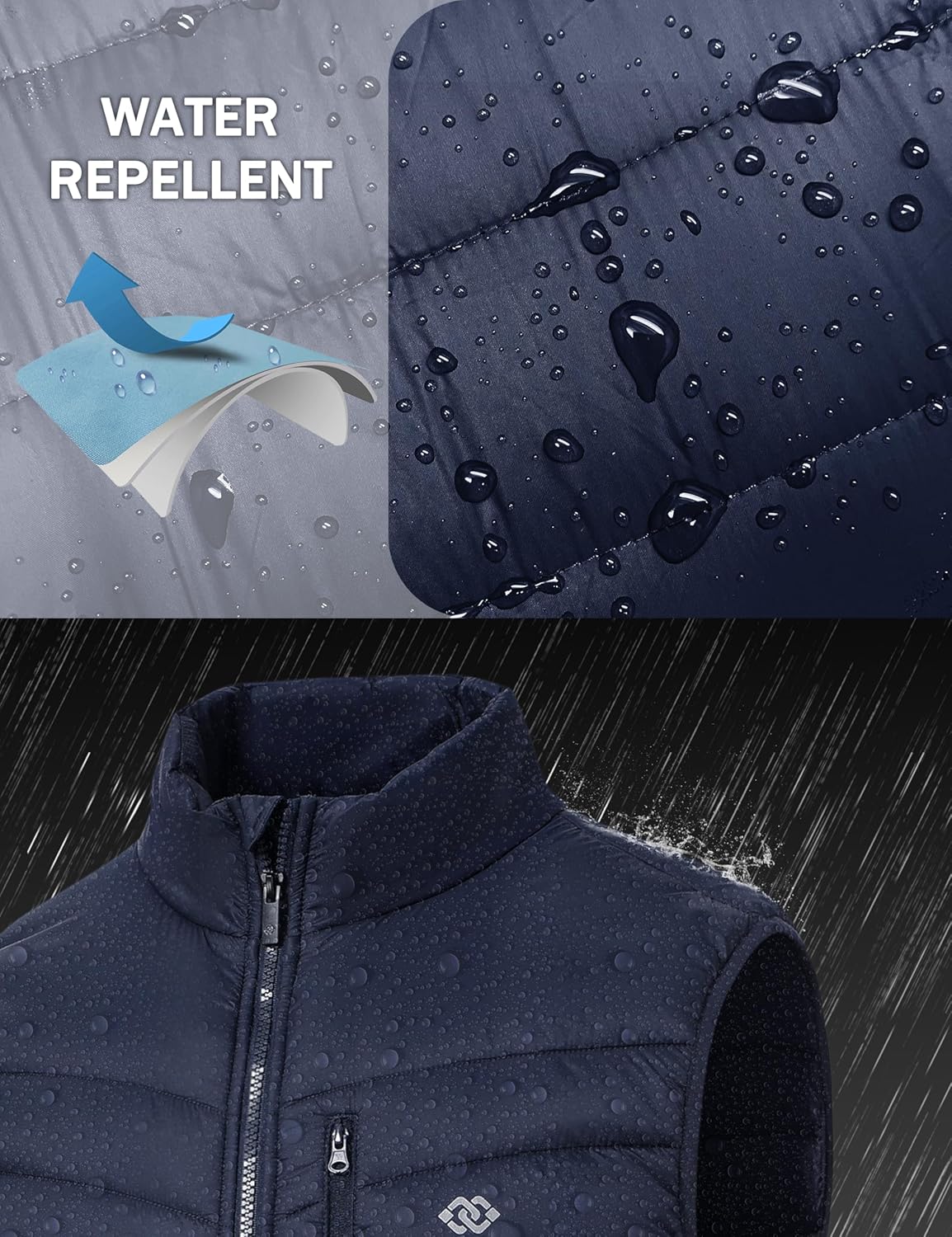 MoFiz Men's Vest Lined Puffer Vest Sleeveless Mock Neck Down Jacket Running Vest Travel Winter windbreak Coat - Image 3