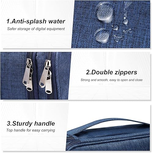 Miniatura 5 de Bolsa electrónica de accesorios para cables de viaje, bolsa impermeable de doble capa, organizador de electrónica portátil para cable, cable, cable,