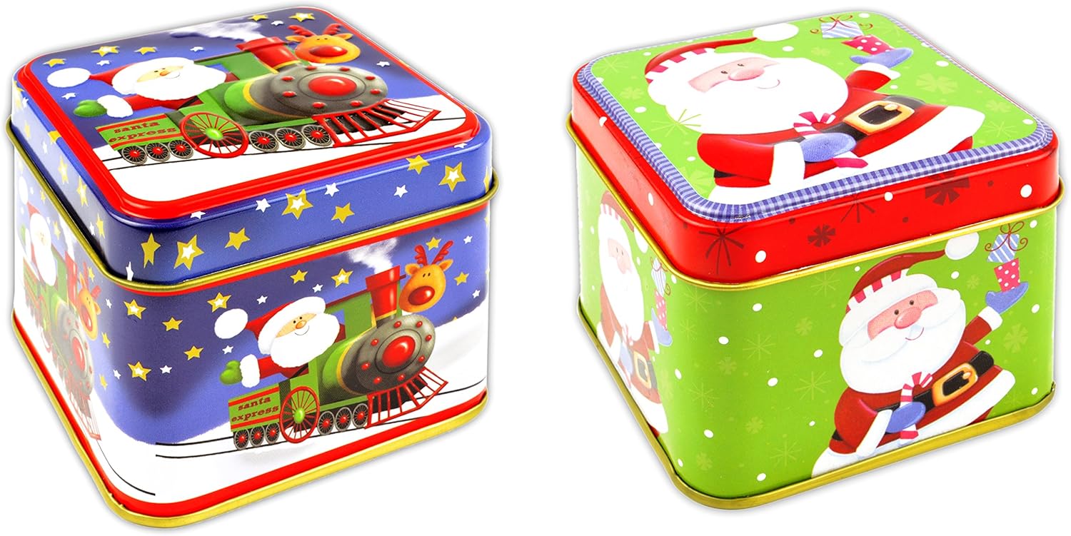 EXCEART Weihnachts-Keksdose Metall - 14x13x10,5cm Geschenkbox Mit Deckel