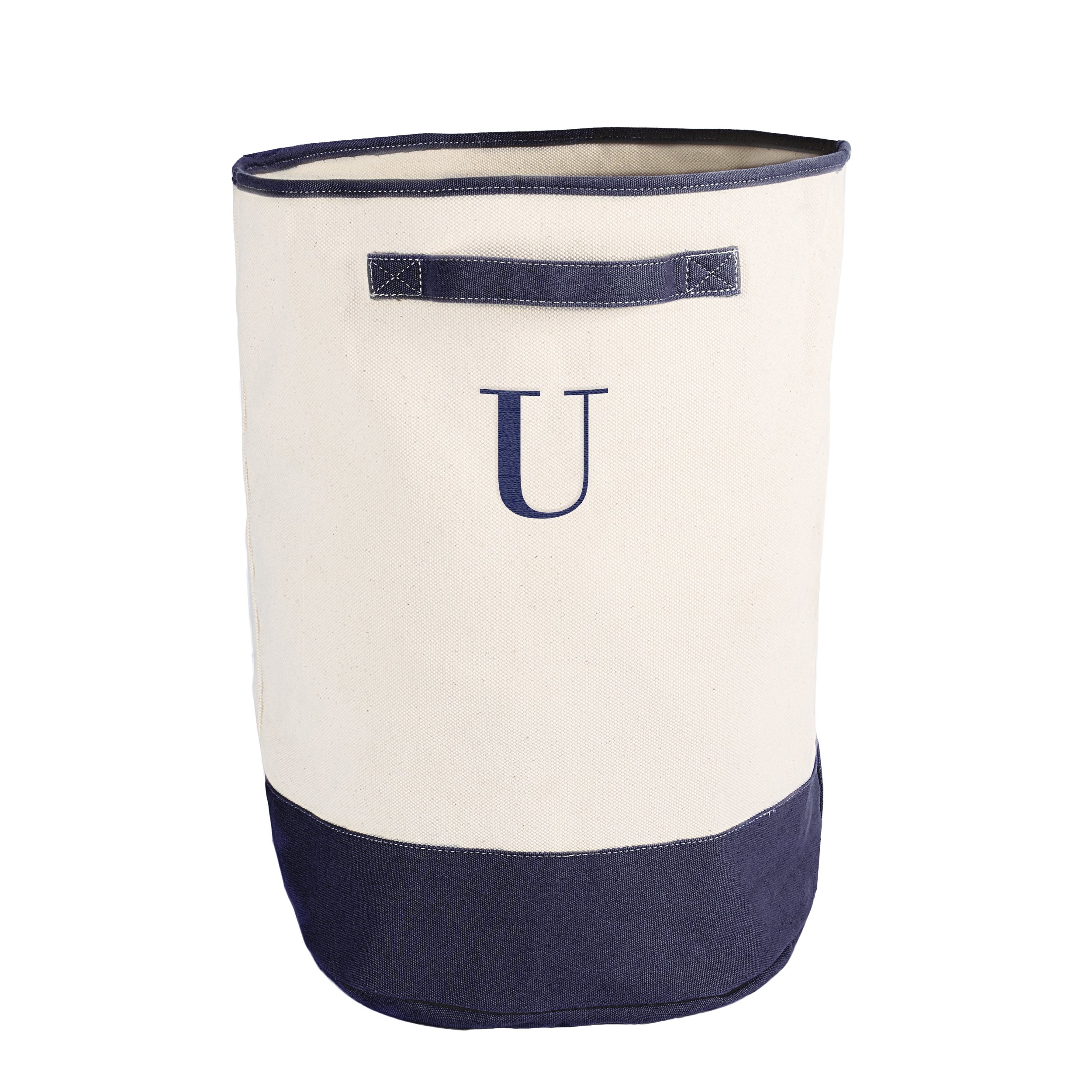 CATHY'S CONCEPTSPersonalized Round Storage Hamper, Navy, Letter U