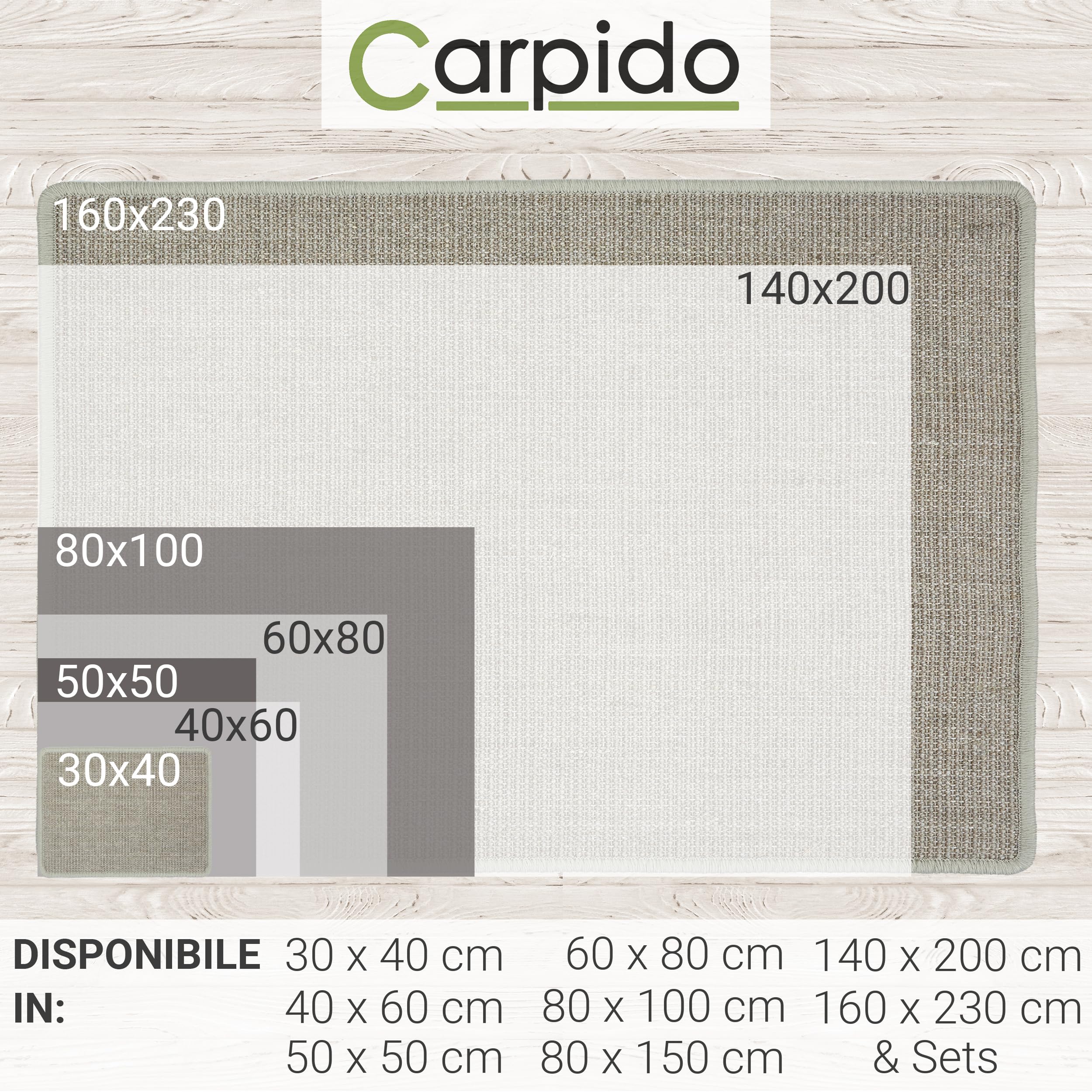 Tappetino naturale per gatti Grigio Set da 2 pezzi 60 x 80cm - Tappetino in sisal per gatti - Tappeto robusto da graffiare per il pavimento - Durevole