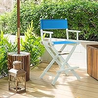 Vista 116 de Silla de Director de 18" Marco Blanco Lona Rosa