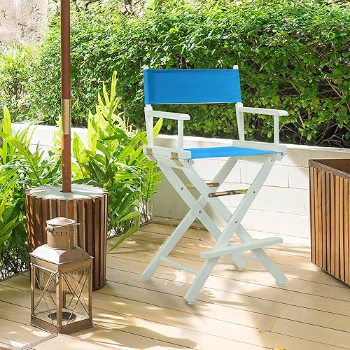 Miniatura 116 de Silla de Director de 18" Marco Blanco Lona Rosa