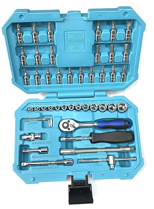 TOOLSCENTRE New 46PCS 1/4" Taparia Socket Set for Car, Motorbike, Bicycle Repair