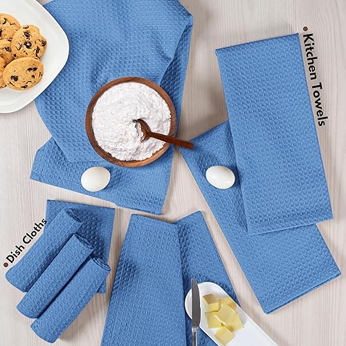 Miniatura 3 de Native Fab Paquete de 12 paños de cocina de algodón de 12 x 12 pulgadas, absorbentes, lavables, paños de limpieza de restaurantes, trapos para el