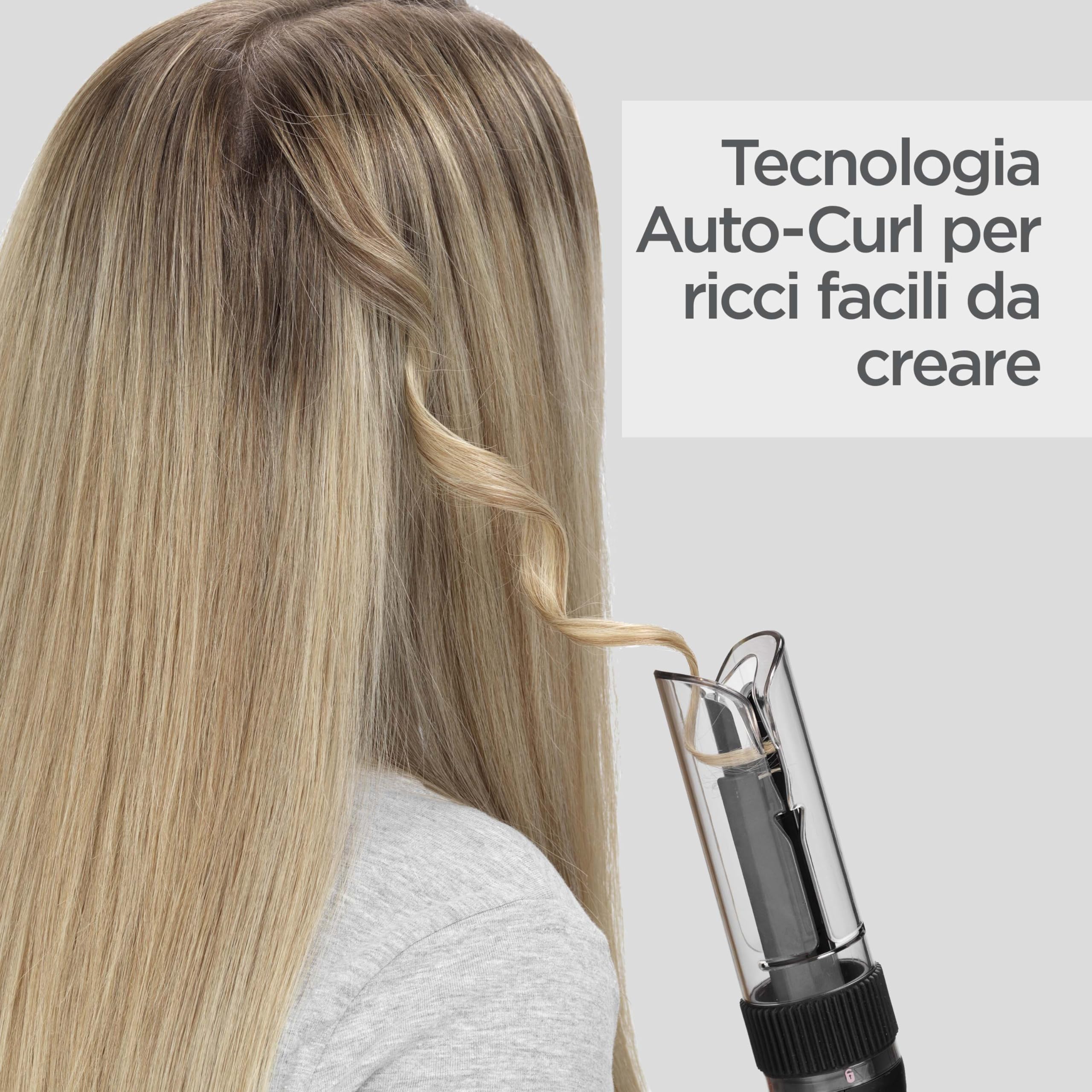 BaByliss Curl Secret Lite, Arricciacapelli automatico, look mossi facili da realizzare, 5 impostazioni di temperatura fino a 210°C, Nero e Rose Gold, C1031E