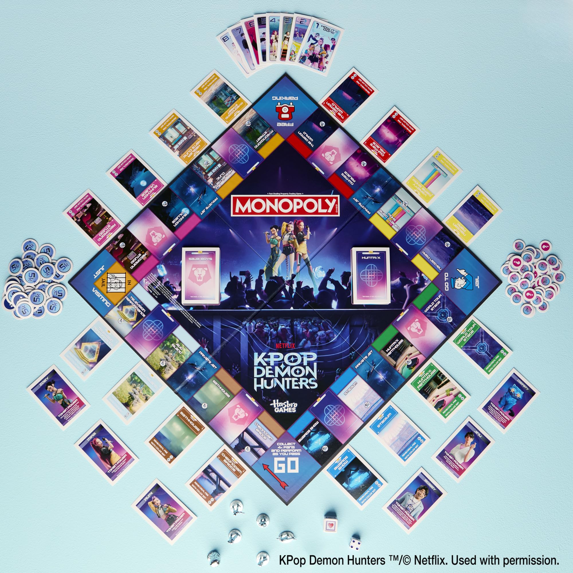 Monopoly: KPop Demon Hunters Edition Gioco di società | Giochi di famiglia per bambini, adolescenti e adulti | Regali divertenti per bambini | 2-6 giocatori | dai 8 anni in su | Versione inglese