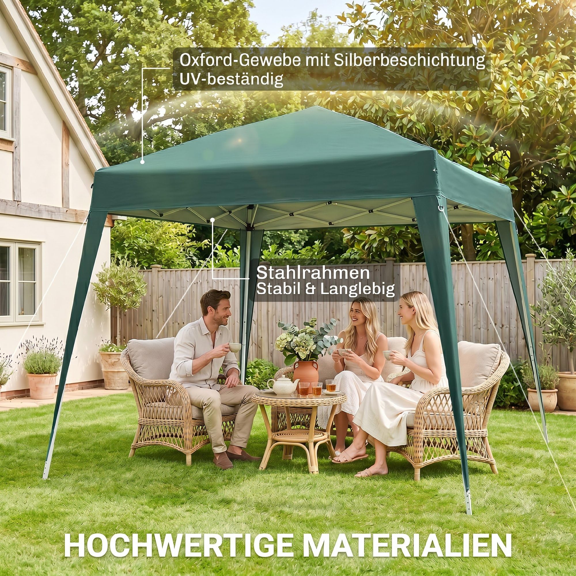 Outsunny Faltpavillon inkl. Tragetasche, 3x3m, Stahl