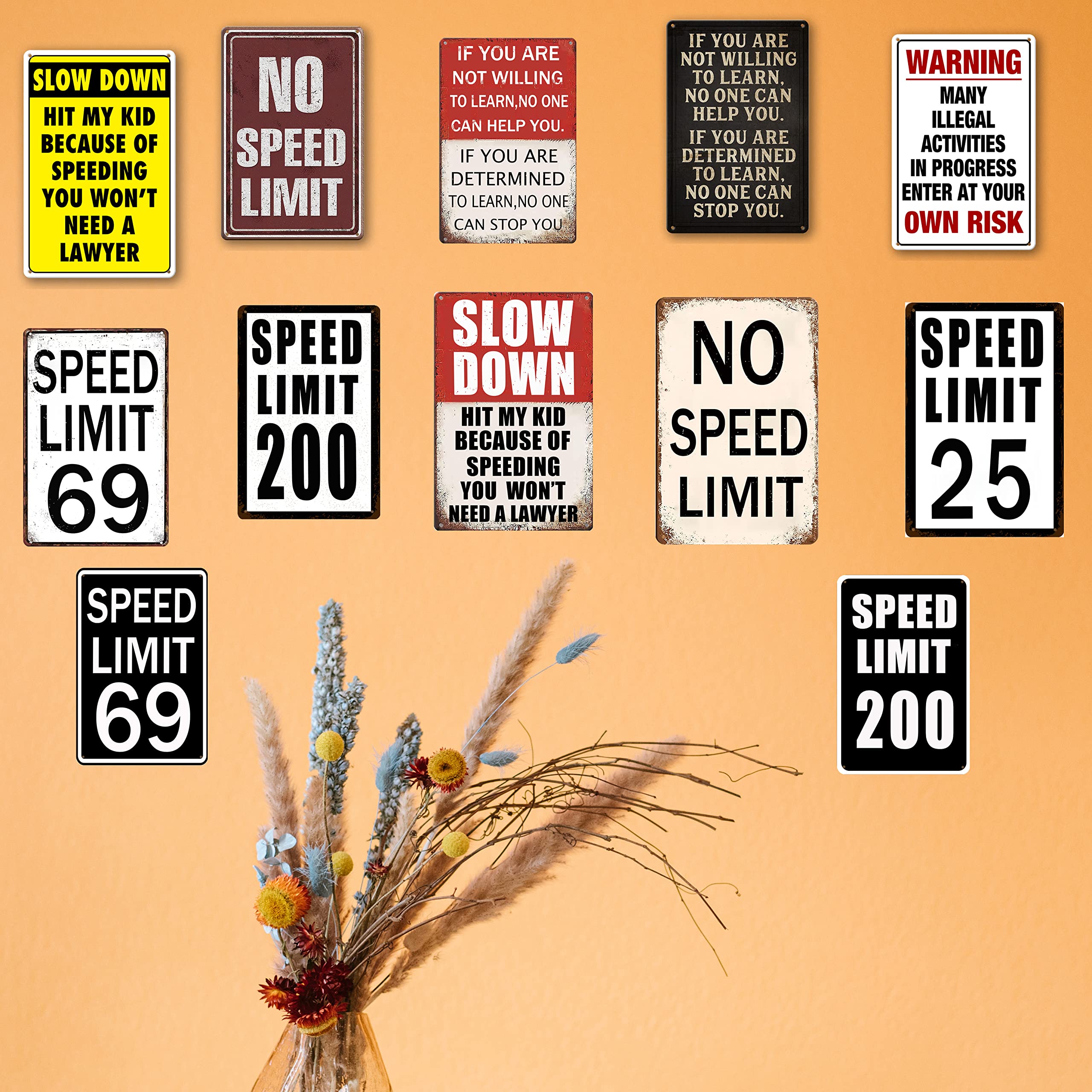 Amazon.com: No Speed Limit Sign Vintage Metal Garage For Man Cave