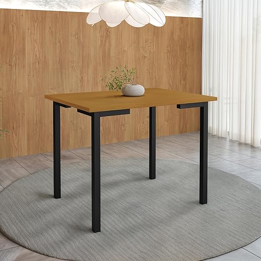 Mesa sala de jantar cozinha compacta para 4 lugares (Preto/Nature)