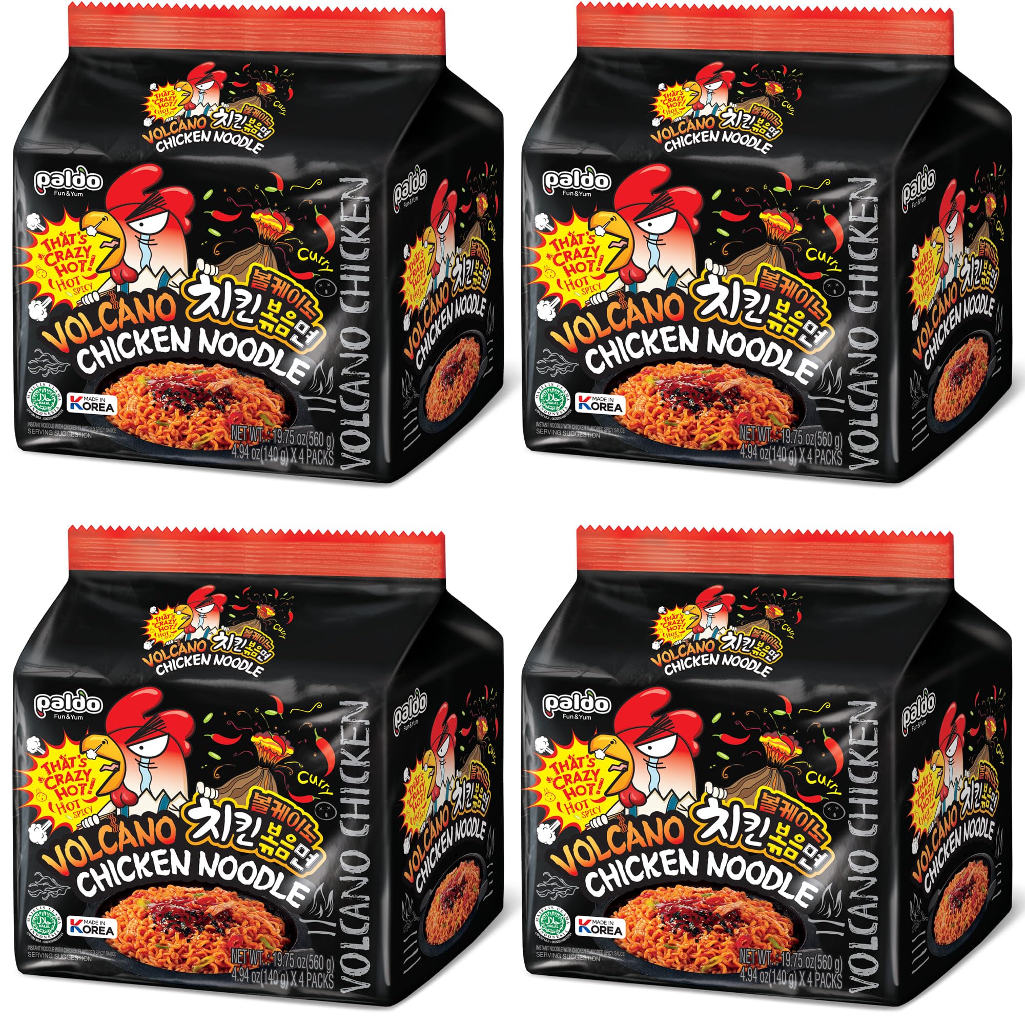 16x Hähnchen Nudeln sehr scharf a 140g Instantnudeln aus Korea Volcano Chicken Noodle Huhn