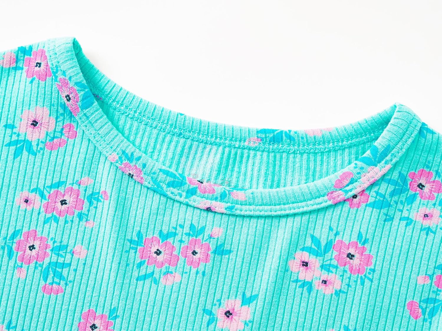 Cute Floral/Fruit Pajamas for Toddler & Little Girls Snug-Fitting Long Sleeves & Pants 2 Piece PJ Set Size 2T-10 - Image 2