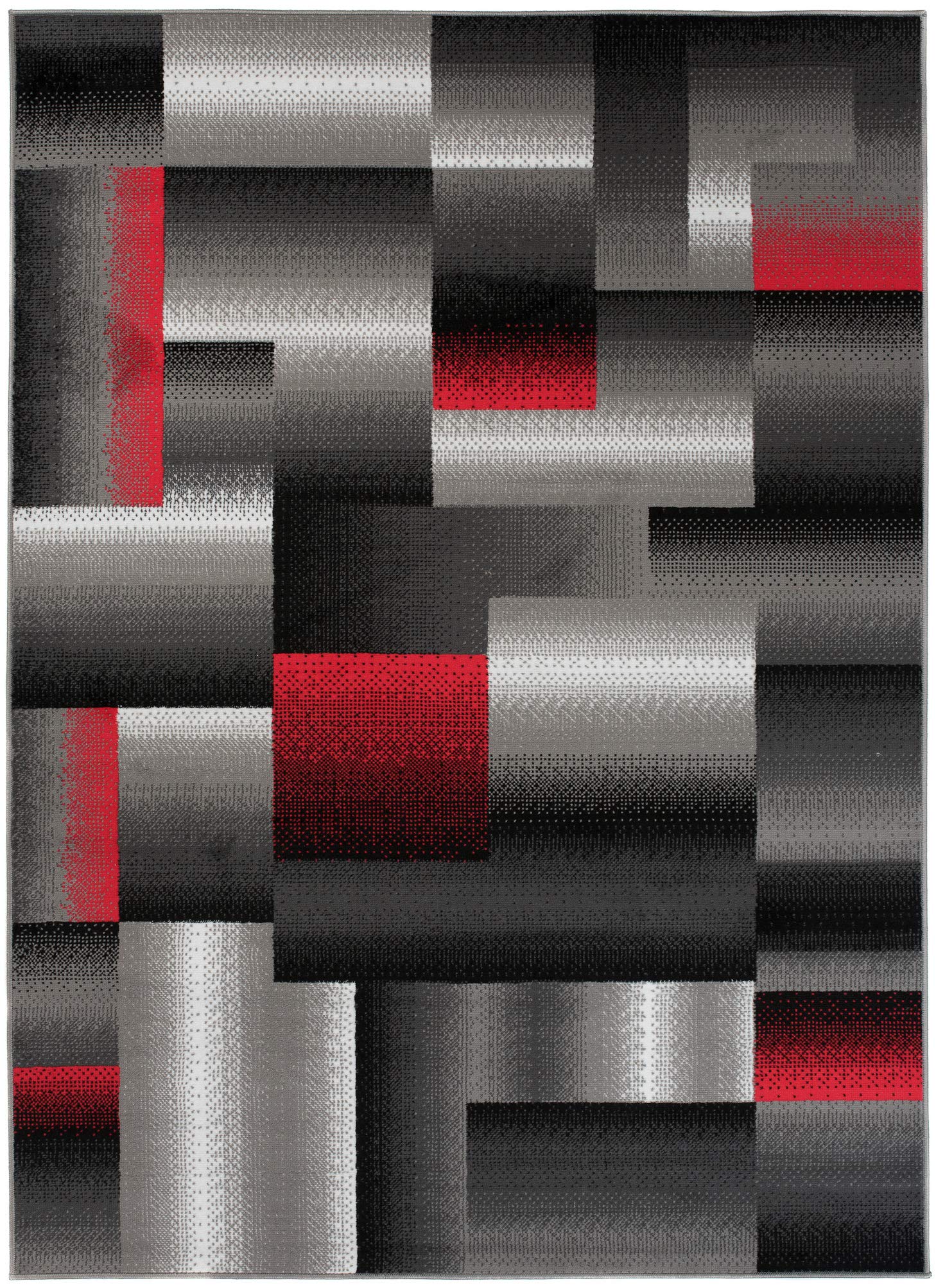 Carpeto Groß Teppich Wohnzimmer 250x350cm Anthrazit Grau Geometrisch Weich