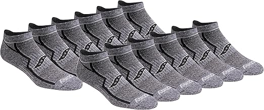 Saucony Men's RunDry Bolt Performance No-Show Socks, Available in M-XXL (6, 12, 18 Pairs)