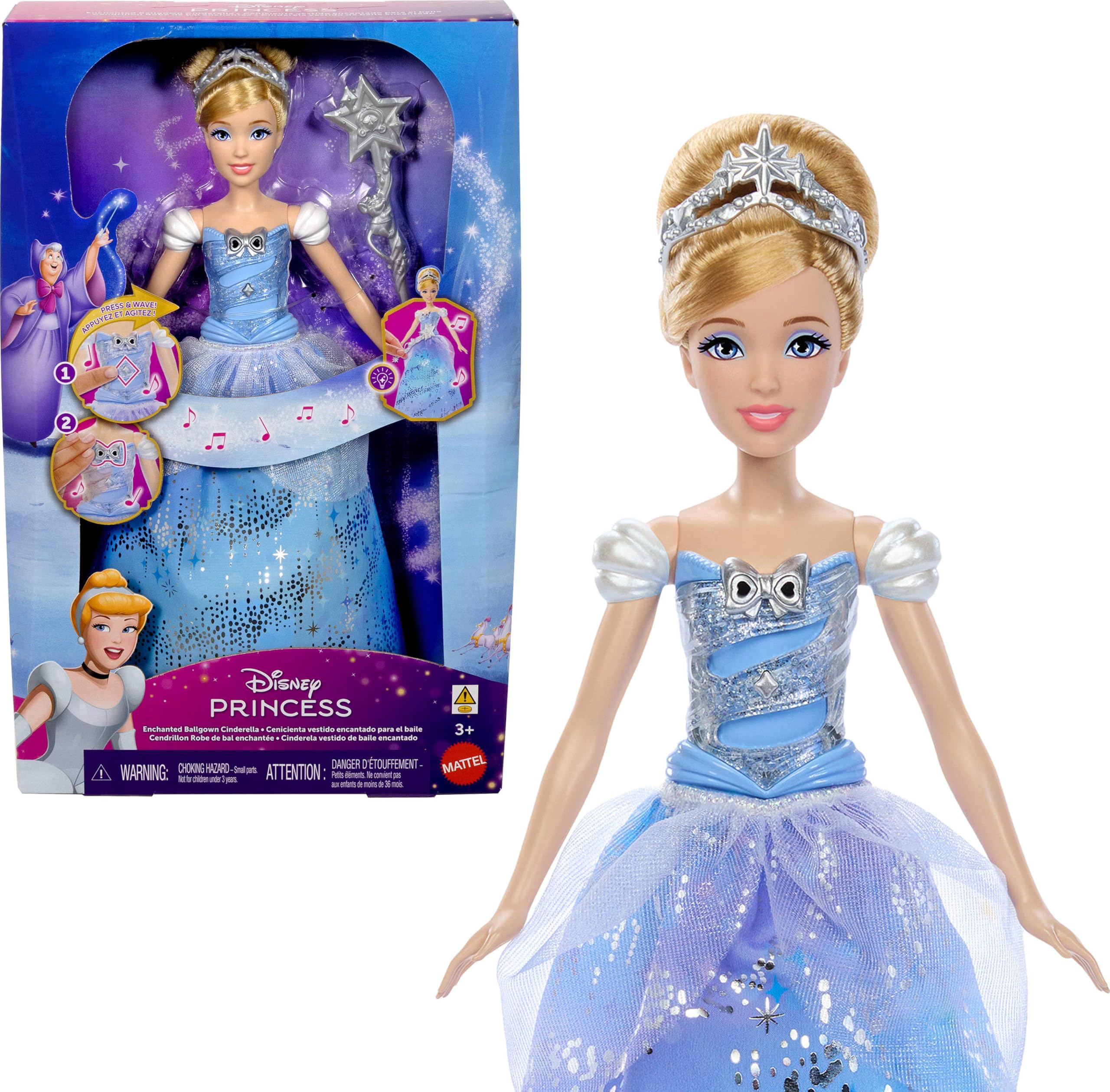 ​Mattel Disney Princess Cinderella Lights & Sounds Fashion Doll