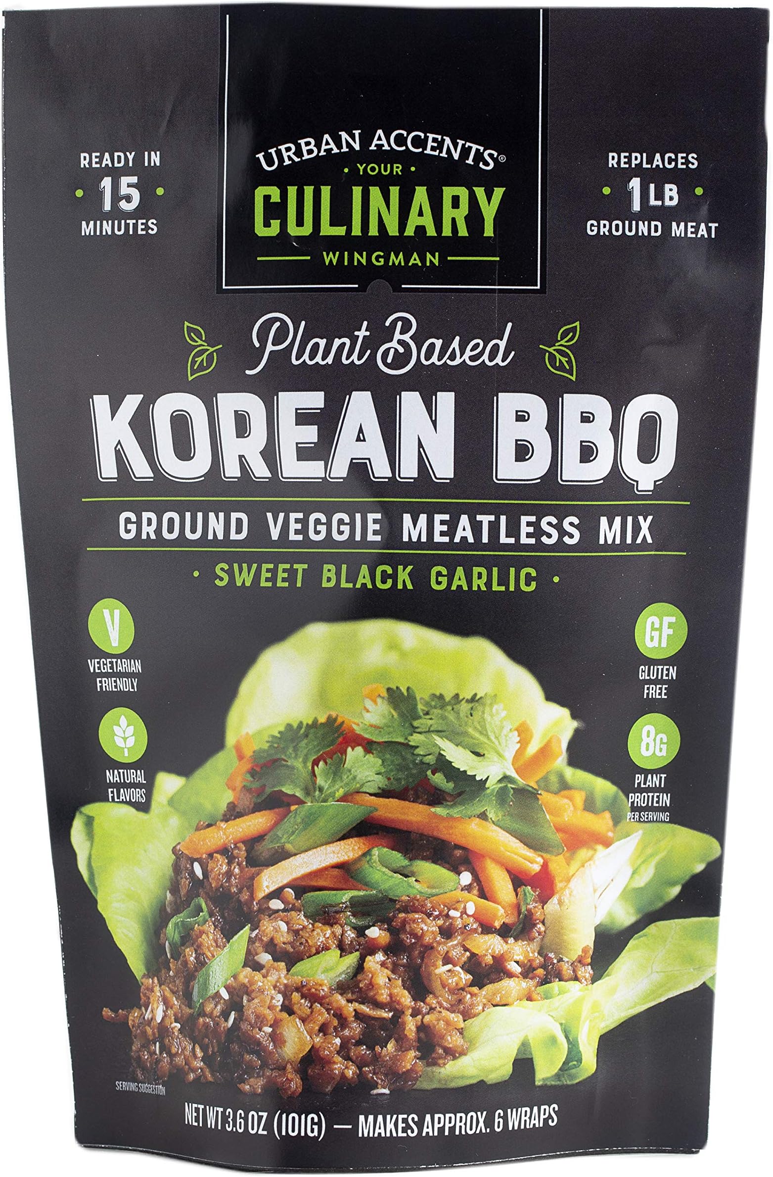 Urban Accents Korean BBQ Plant Based Meatless Mix – Gluten Free Plant Based Protein & Korean Seasoning Blend, 3-pack