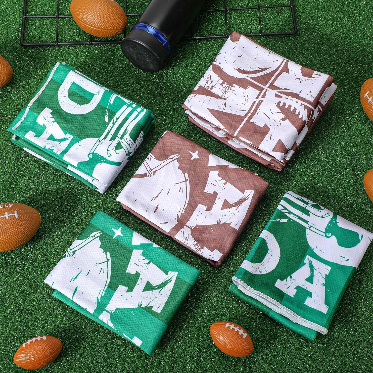Mindsoft 12 Pcs Football Game Day Accessories Football Cooling Towels Ball Team Gift Microfiber Breathable Chilly Towel 35"x15" Sports Soft Ice Towel for Coach Training