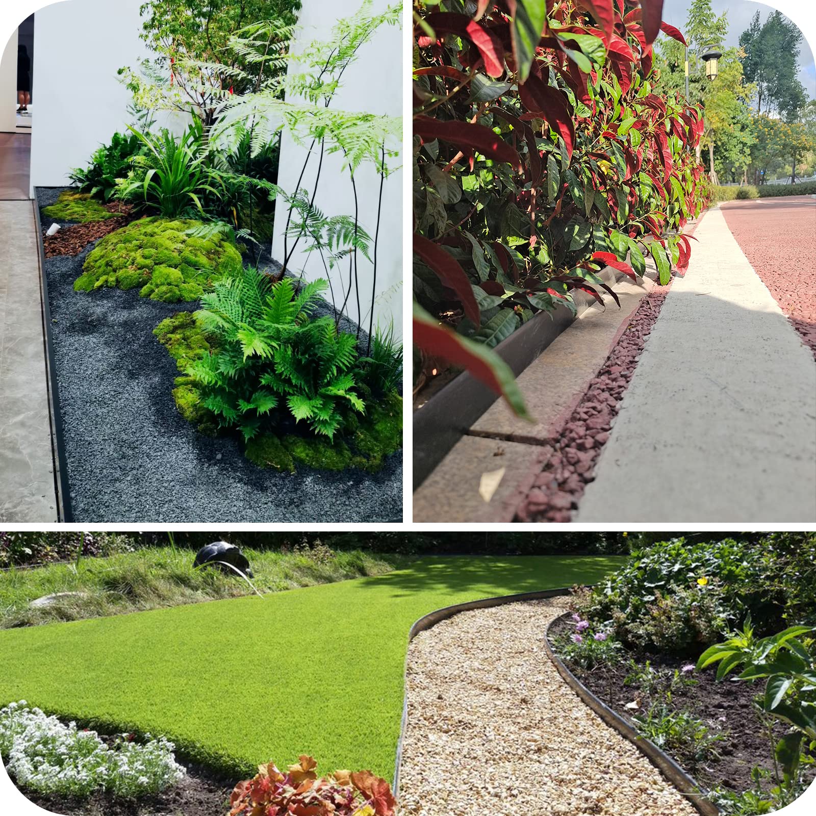 No Dig Landscape Edging,Heavy-Duty Landscape Edging Kit Black 40ft Lawn Edging Include 40 Spikes And Scissors,2 Inch Tall Plastic Lawn Edging for Landscaping,Yard,Lawn Paver,Flower Gardens Borde,Grass