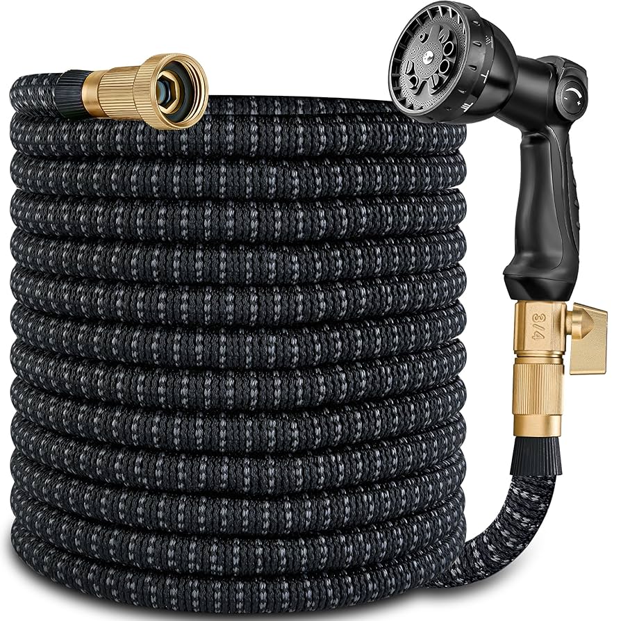 75 ft Garden Hose Expandable Hose-2025 Upgraded Flexible Water Hose, Car Wash Hose with Extra-Strong Brass Connectors,Superior Strength-4-Layers Latex - Kink-less Lightweight Expanding Hose