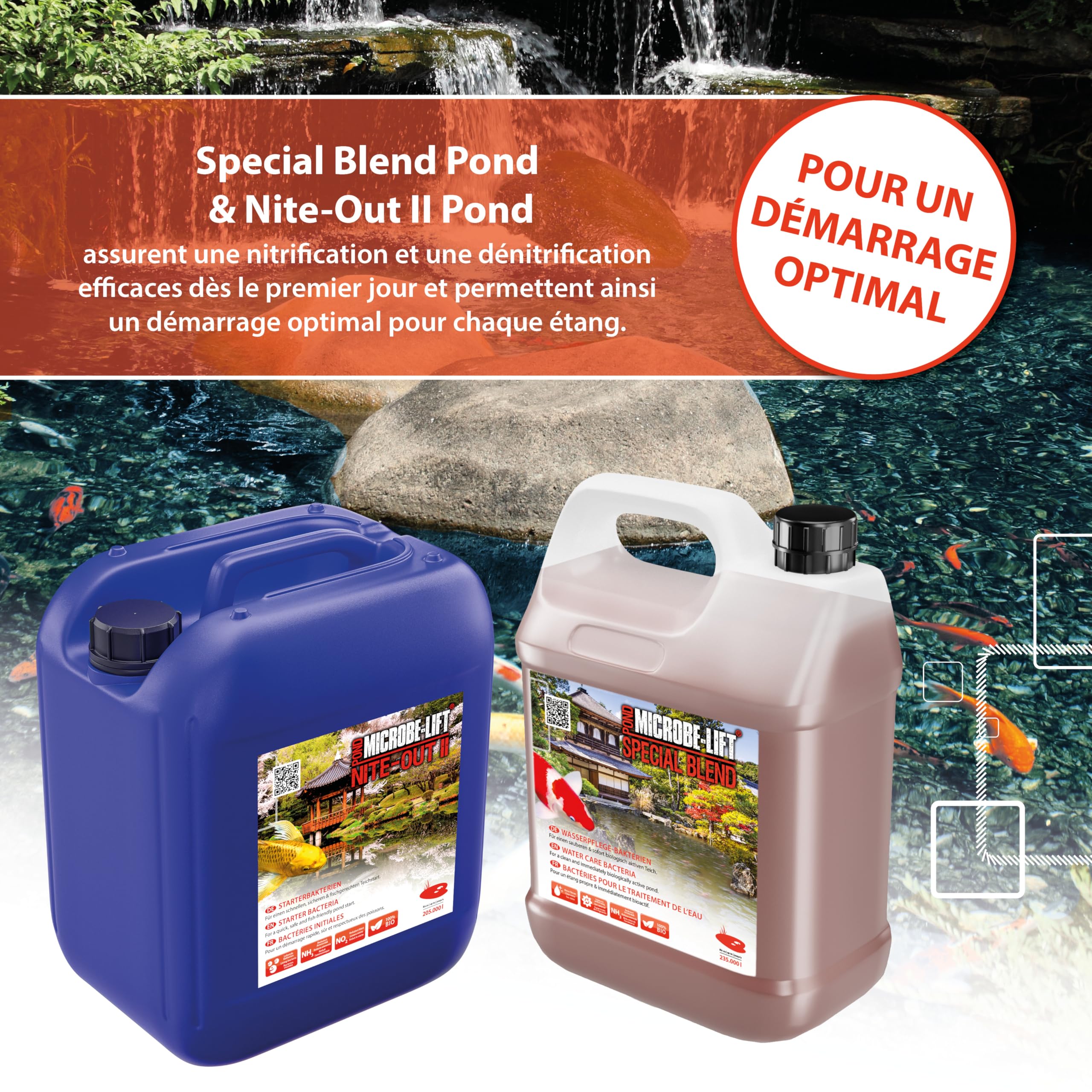 Bactéries de Démarrage pour Bassin 5000 ML - Nite-Out II Mise en Eau | contre turbidité et nitrites, paramètres instables, après traitement ou redémarrage, bassin de jardin, bassin à koïs