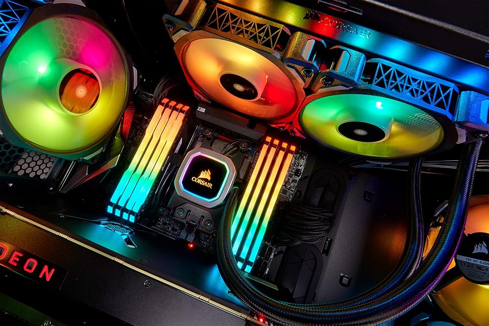 Corsair H100i RGB PLATINUM AIO Liquid CPU Cooler,240mm,Dual ML120 PRO RGB PWM Fans, thumbnail 4