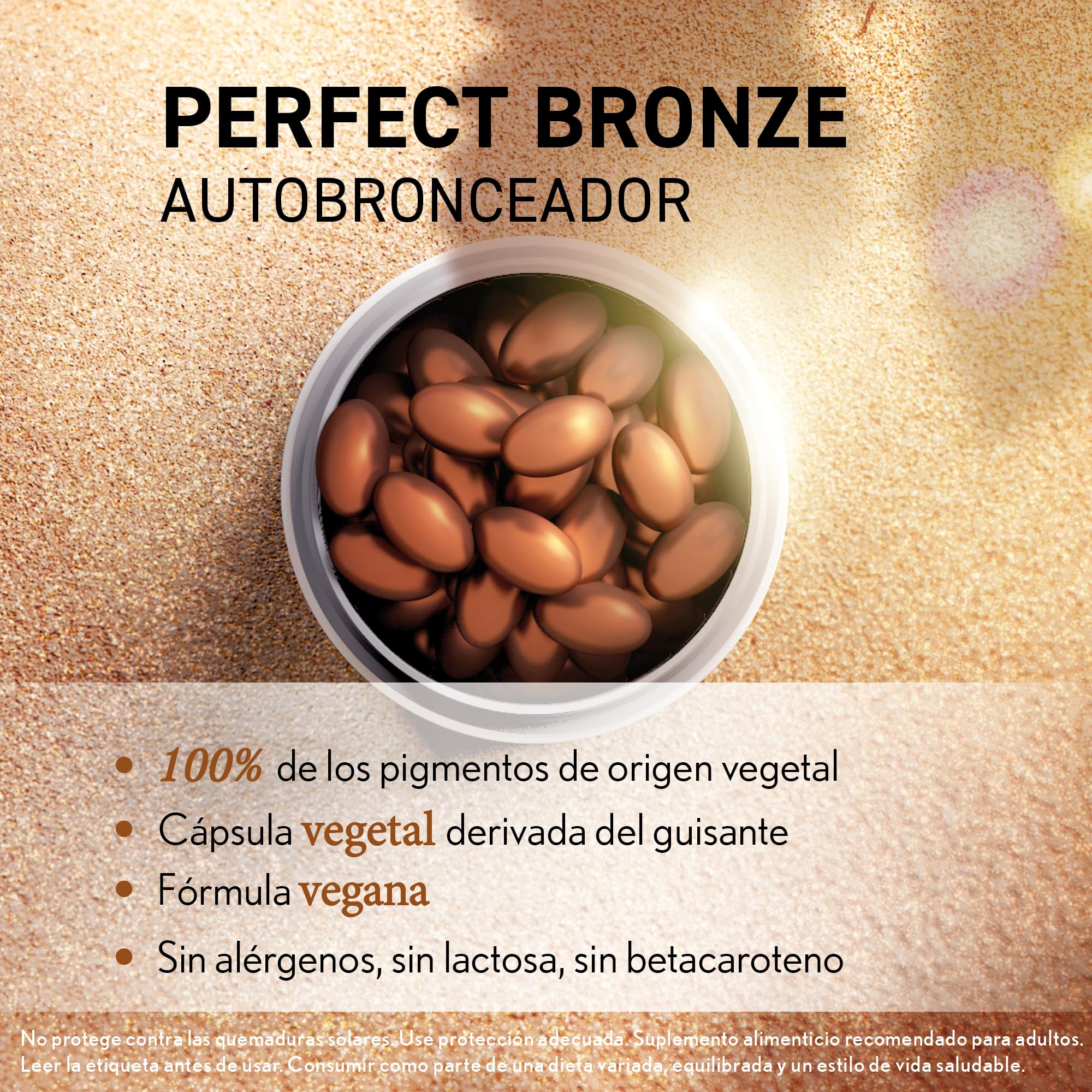 OENOBIOL Perfect Bronze Duo Selbstbräuner – Bräunungsbeschleuniger für Körper und Gesicht, mit Sonnenschutz, Nahrungsergänzungsmittel, 60 Kapseln, 2 Monate