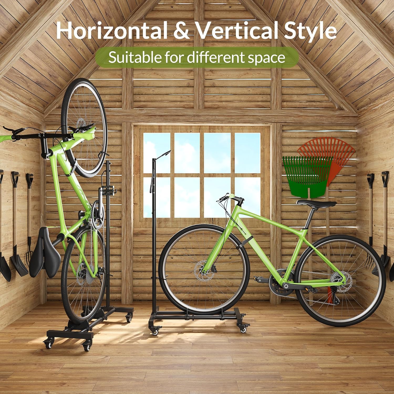 Vertical Bike Parking Stand - Adjustable Height for 29"Wheels, Space-Saving & Freestanding Bike Rack for MTB/Road Bikes,No-Drill Installation Indoor Bike Storage for Apartments & Garages - Image 3