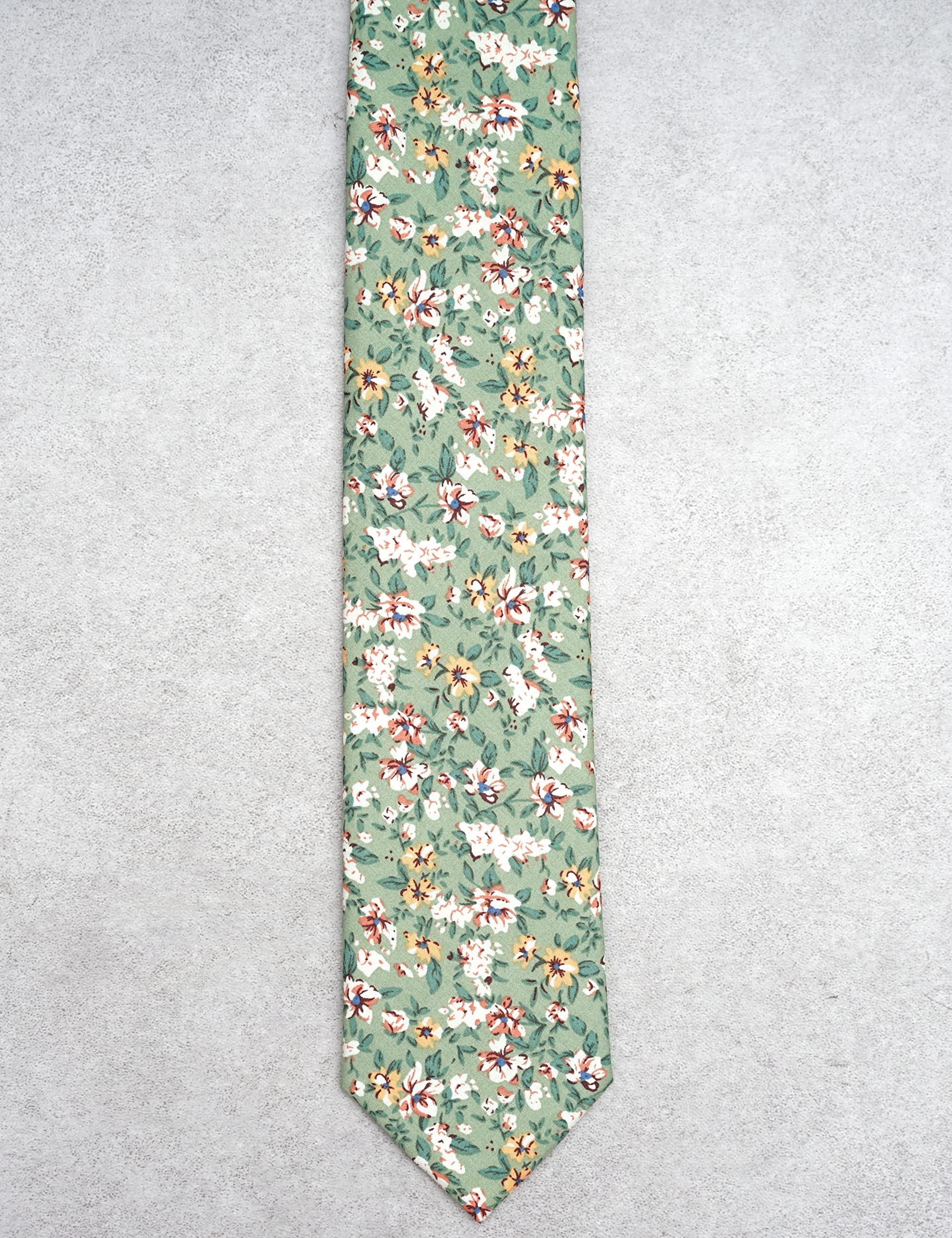 Herren-Krawatte mit Blumenmuster, 6,3 cm, handgefertigt, aus Baumwolle