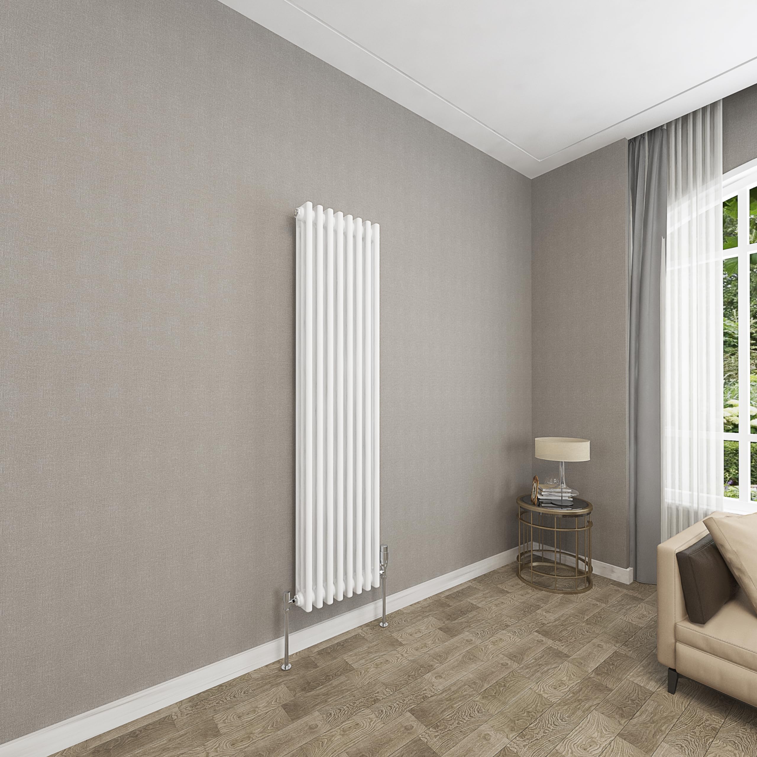 Sky Bathroom White 1500X380mm Vertical Cast Iron 3 Column Radiator Traditional Upright Central Heating Radiator