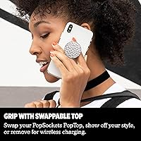 Vista 4 de PopSockets: PopGrip - Soporte extensible y agarre con tapa intercambiable para teléfonos y tabletas, metal martillado plateado