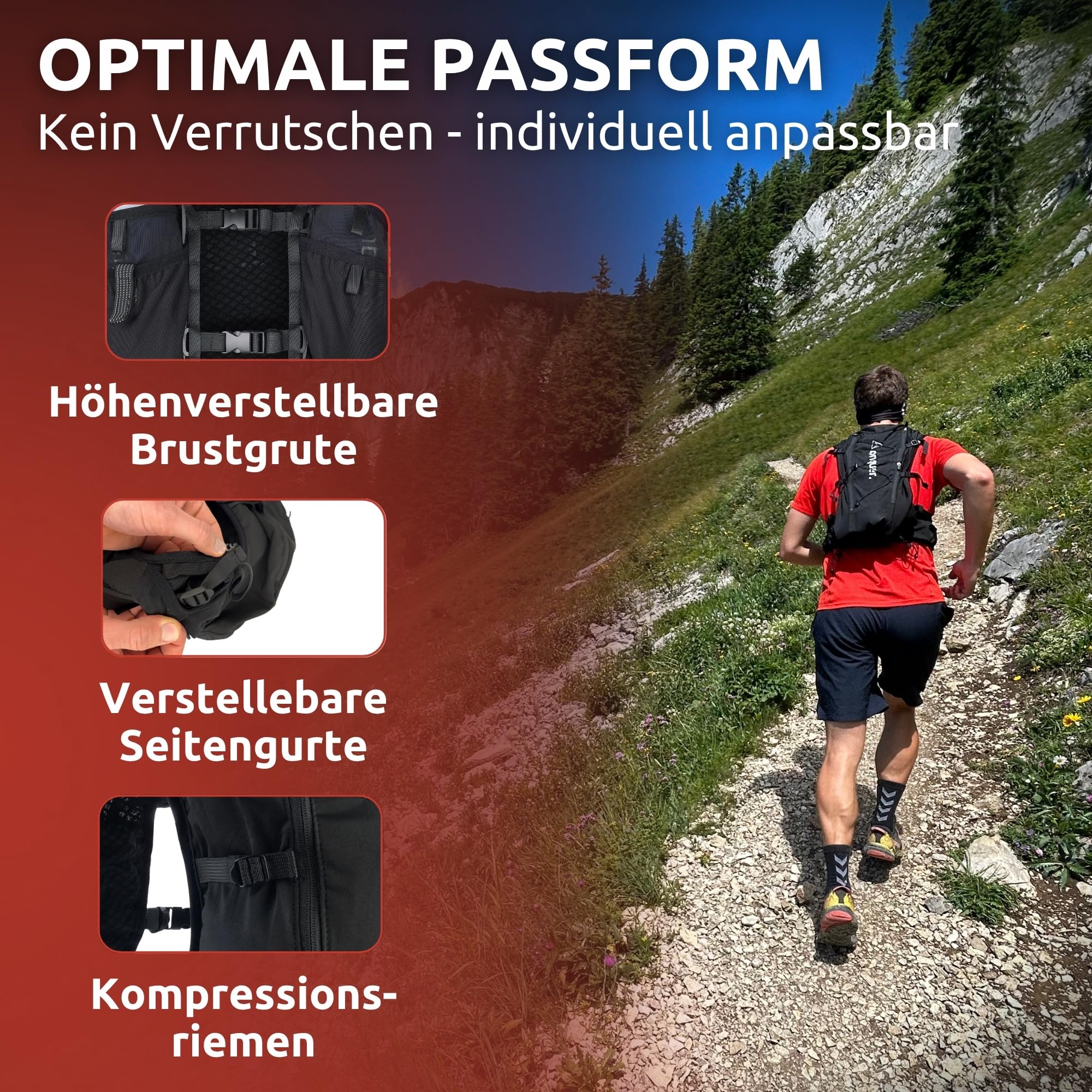 Conquer. Laufweste 15L mit 2L Trinkblase – Damen & Herren Trailrunning Rucksack mit Trinksystem | Laufrucksack für Marathon, Langstrecke & Joggen | Hydration Vest