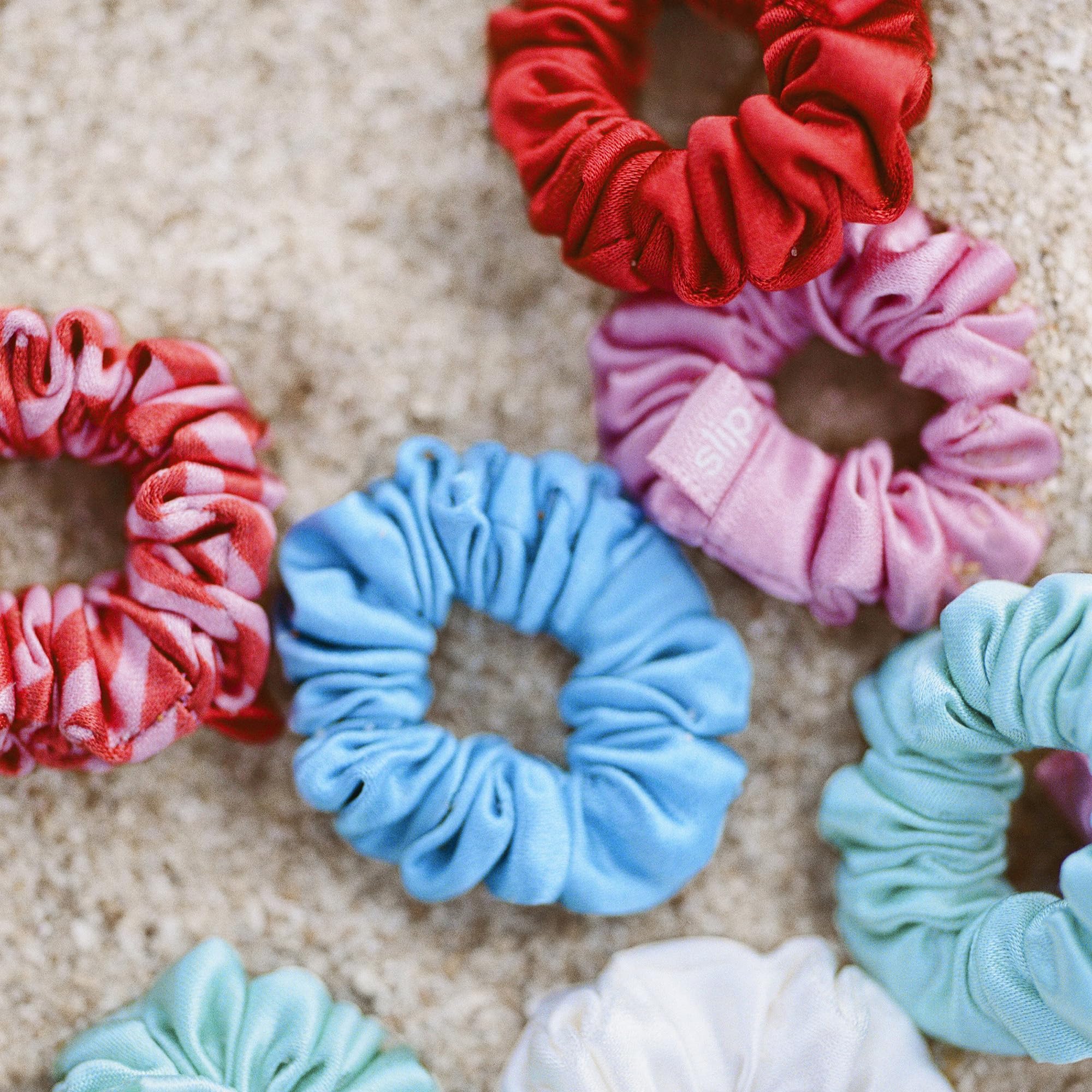 slip Sundown Minnie Scrunchies | Set mit 12 Minnie-Haargummis aus reiner Seide, 100% Maulbeerseide, ultraweich, knitterfrei, sanft zum Haar, reduziert Haarbruch, stilvoll und langlebig, ideal für alle