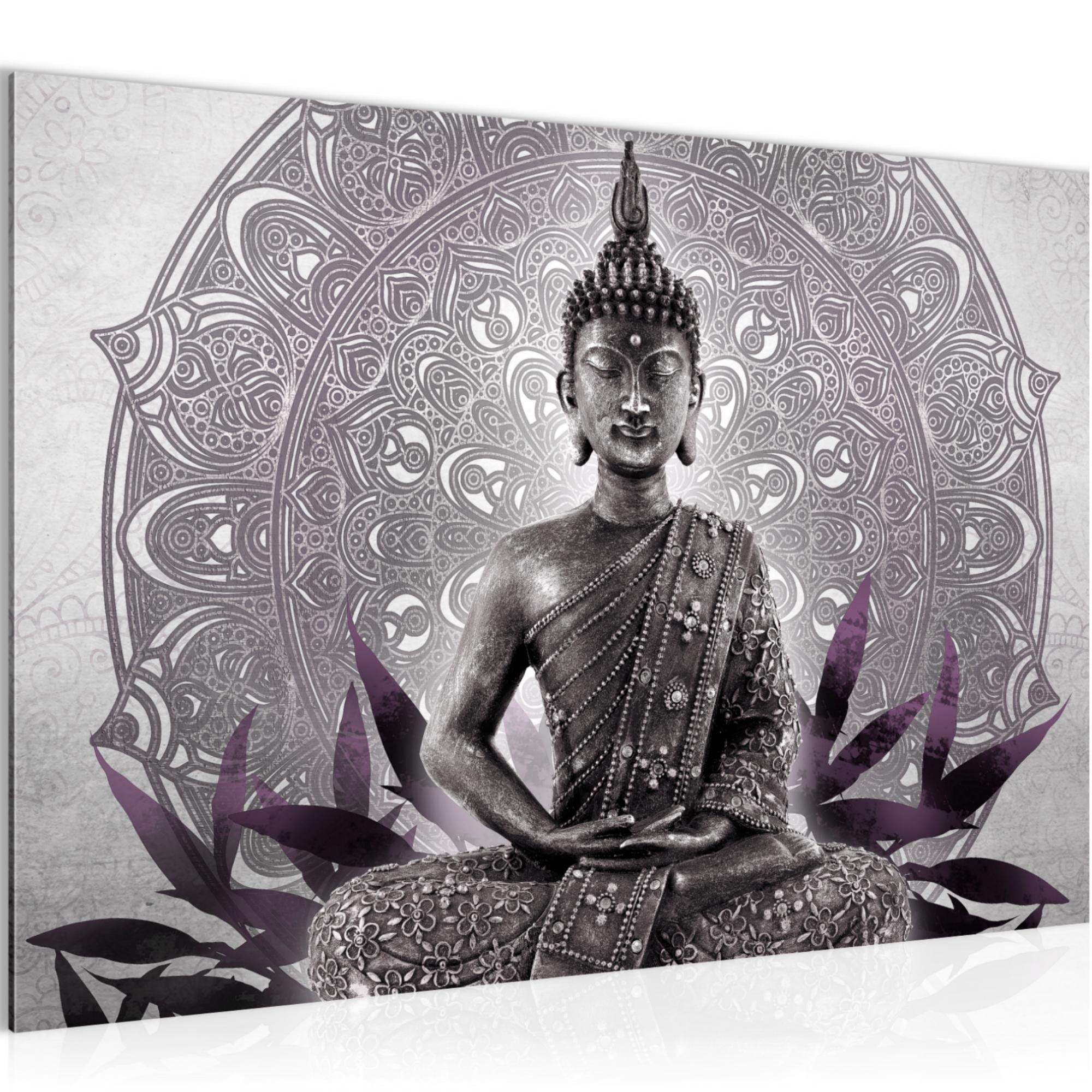 Runa Art Cuadro Moderno Buda - 100% Made In Germany - Oriental En Blanco y Negro Sala 031215c