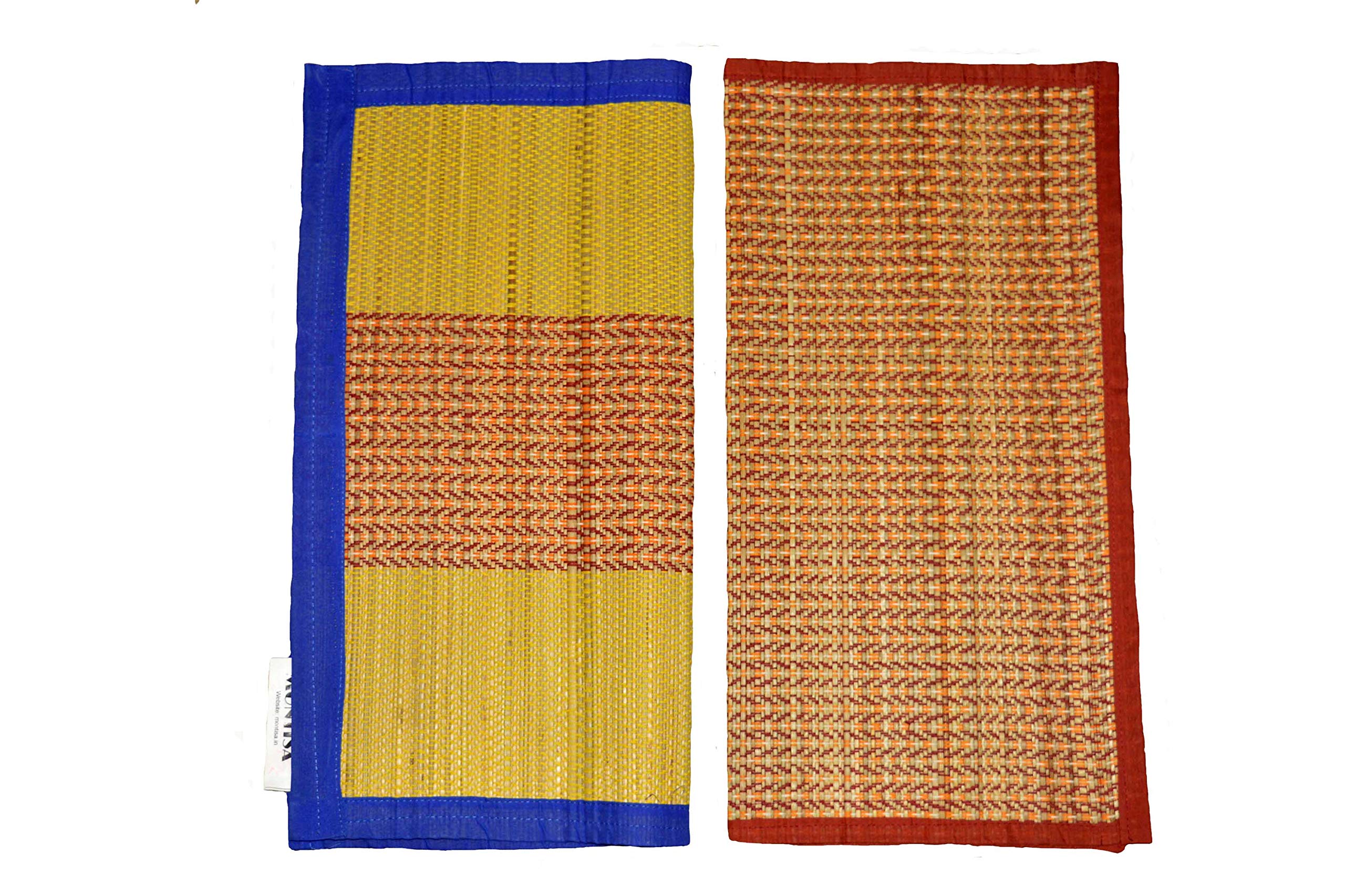 Buy MONTISAKorai Grass Straw Chatai Pooja Floor Sitting mats (Multi