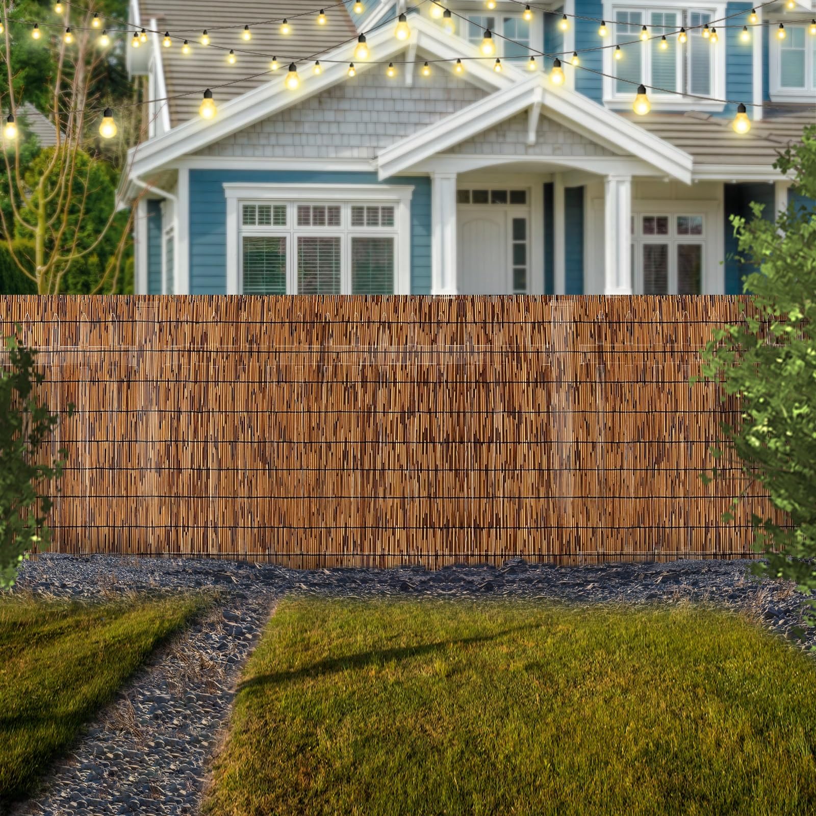 Lot De 4 Canisse En Bambou, Brise-vue Clôture De Jardin D Corative Couverture De Protection Contre Le Vent H 100 X L 300 Cm