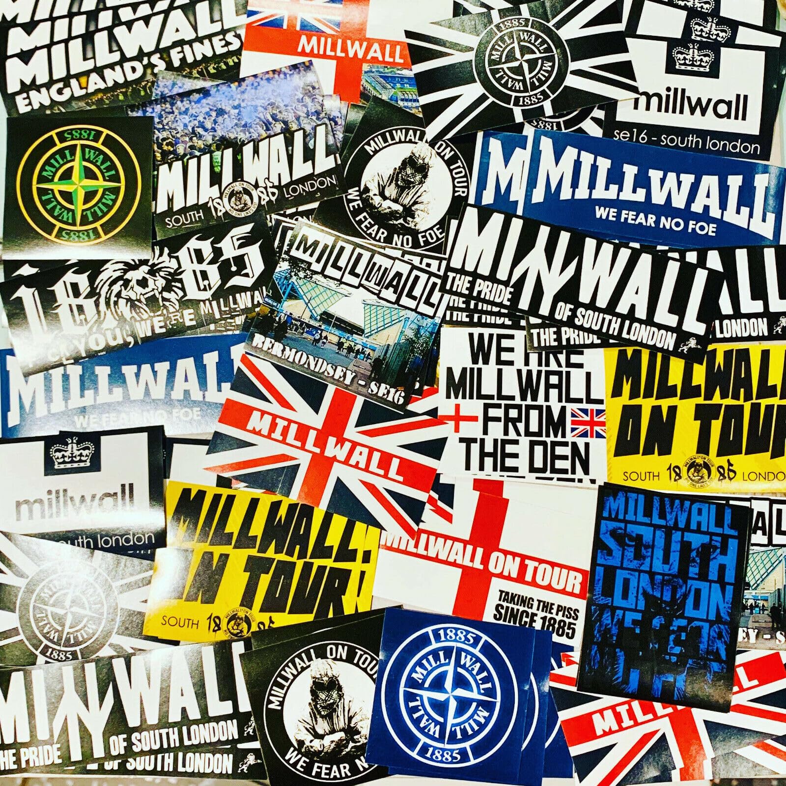100 x Stickers for Millwall Fans - Inspired by Wall Ultras The Den Scarf Flags Banners