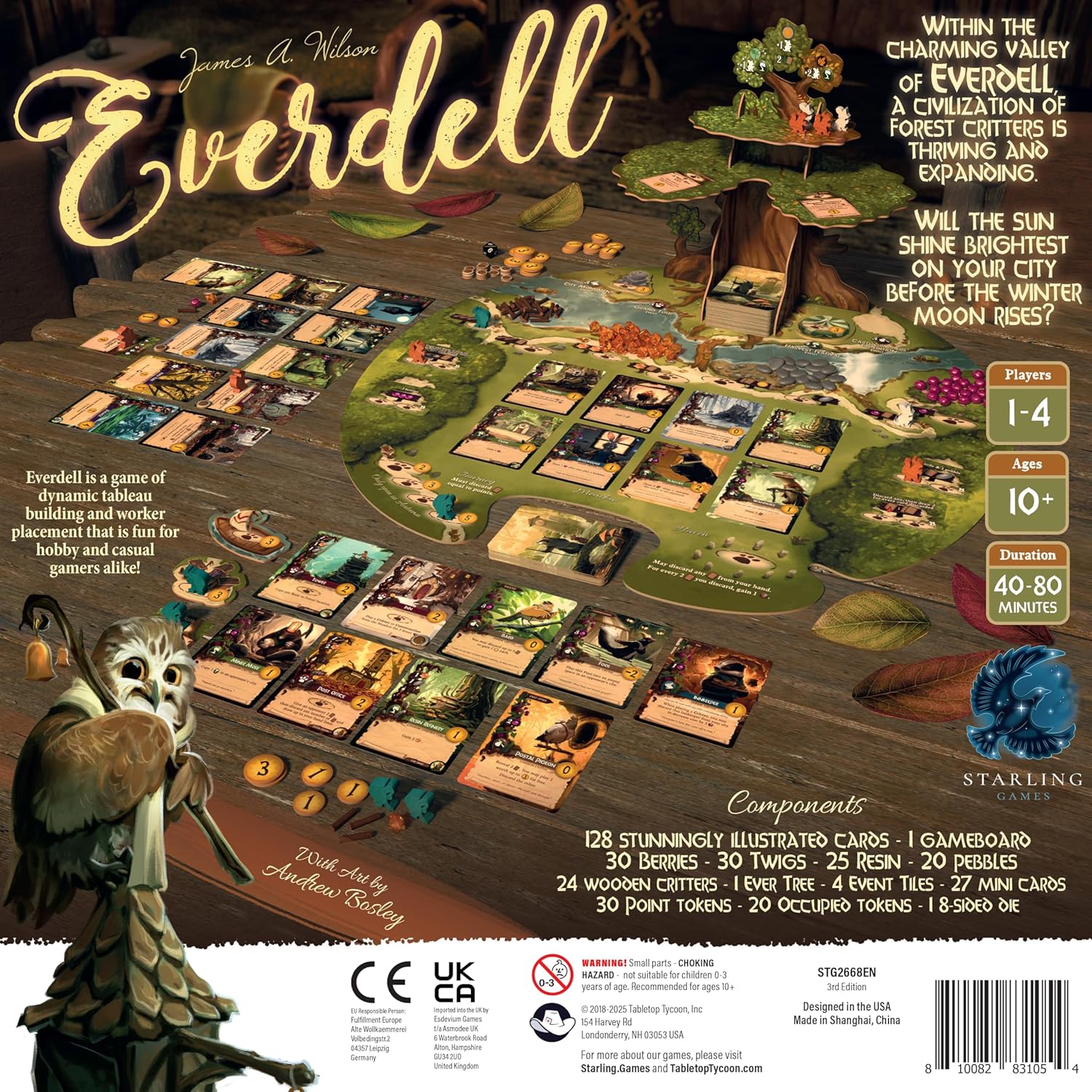 Everdell Board Game – Strategic Worker Placement & Tableau Building Game for Adults & Teens, 1–4 Players, Age 14+, Award-Winning Tabletop Fantasy Game