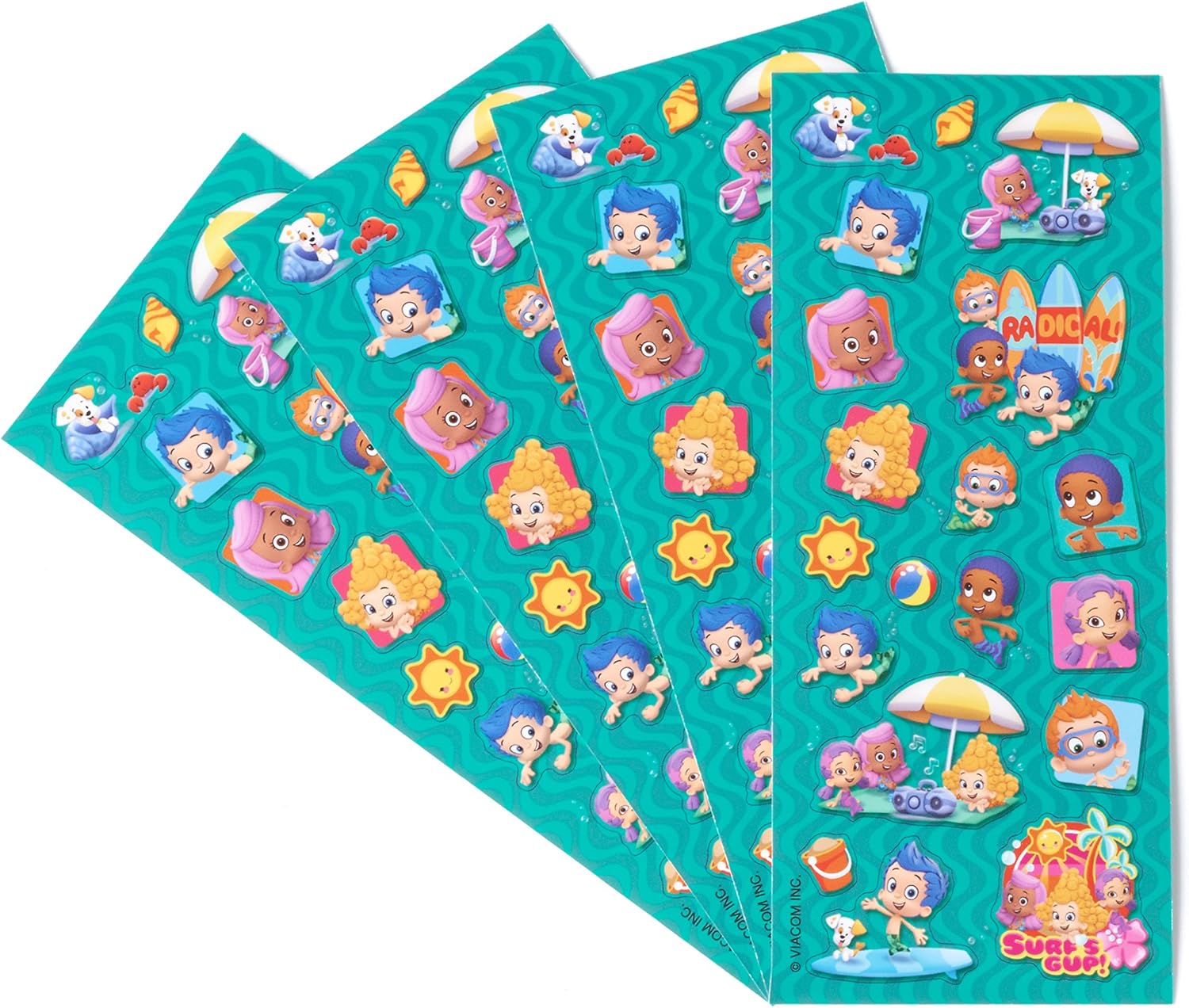 Amazon.com: Bubble Guppies Sticker Sheets, 4 Count, Party Supplies ...