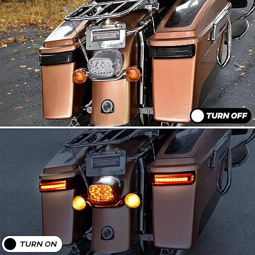 Miniatura 3 de Luz trasera LED para alforja Road Glide 97-13, lámpara de señal de giro de freno lateral para Harley Touring Road King Street Electra Glide Ultra